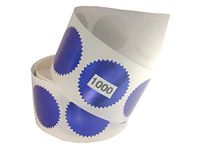 Blue Legal Embossing Labels, Metallic Foil Stickers, 2" Starburst Serrated Edge Seals, (Awards, Crafts, Envelopes, Notary Embossing) ROLL of 1000