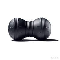 BIVI Cordless Vibrating Dual Ball Roller Massager High Intensity 4-Speed Muscle Workout Recovery Back, Legs Deep Tissue Peanut Shape Replaces Lacrosse Ball Therapy - Black