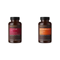 Amazon Elements Coenzyme Q10, 100mg, Black Pepper Extract 5mg, 120 Softgels, 4 Month Supply & B Complex, High Potency, 83% Whole Food Cultured, Vegan, 65 Capsules, 2 Month Supply