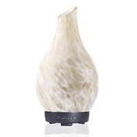COOSA 100ml Aromatherapy Essential Oil Diffuser Art Marble Glass Ultrasonic Diffusers Cool Mist Humidifier with 7 Color LED Lights Waterless Auto Shut-Off for Home Office Bedroom