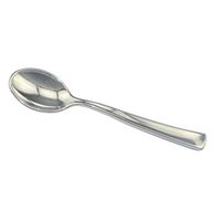 Plastic Silver Spoons Heavyweight 600 Pcs - Disposable Fancy Silverware Dessert Spoons - Heavy Duty Reusable Bulk Party Cutlery Flatware Utensil Set For Wedding, Thanksgiving, Birthday & All Occasions