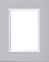 16x20 Double Acid Free White Core Picture Mats Cut for 12x16 Pictures in Nantucket Grey and White