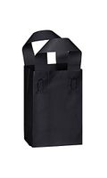 Small Black Frosted Plastic Gift Bags - Case of 25