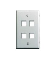 Legrand - On-Q WP3404WH Single Gang, 4 Port Keystone Wall Plate, White