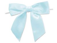 6ct. Pre-Tied Light Blue 5" Satin Gift Bows Wire Ties Ready-to-Use 1-1/2" Ribbon