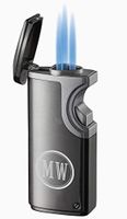 Personalized Visol Hybrid USB Gunmetal Triple Torch Cigar Lighter with Free Laser Engraving ([B] Two Initials)