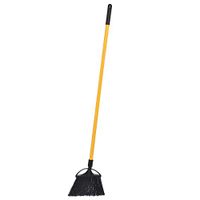 Alpine Industries 10-Inch Rough-Surface Angle Broom with Unbreakable Fiberglass Handle - Sweeper, Wide Cleaner Head for Hard to Reach Areas, Thick Sturdy Bristles for Uneven Surface Cleaning