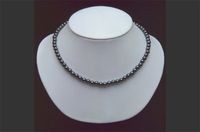 Magnetic Necklace Black Beaded Natual Hematite