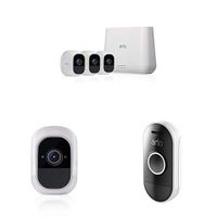 Arlo Pro 2 - Wireless Home Security Camera System with Siren | Rechargeable, Night vision, Indoor/Outdoor, 1080p, 2-Way Audio, Wall Mount | Cloud Storage Included | 4 camera kit w/ Doorbell