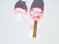 Floral Baby Shower Party Buttons Themed Pin Back Buttons Keepsake Corsage for Mom and Dad To Be (Circle Floral, Pink and Gold)