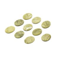 Romonacr 10Pcs Small Hot Jade Massage Stones Set Heated Cold Rock 1.57 x 1.18 x 0.31in Green