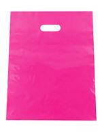 Durable Pink Merchandise bags 12X15 Die Cut Handle-Glossy finish-Anti-Strech-100% Recyclable. For Retail store, Birthday Party Bags favors, Handouts and more by Best Choice (Pink 40)