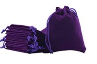 Sansam 50pcs Small Purple Drawstrings Velvet Gift Bags Jewelry Pouches for Wedding Favors, Candy Bags, Party Favors, 2.0''x2.8''