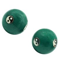 1.85'' Yin Yang Baoding Balls Healthy Massage Handballs Exercise Stress Balls with Chimes Collection BS145 (L, Green)