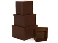 Deluxe Chocolate Brown Square Nesting Boxes, Set/4