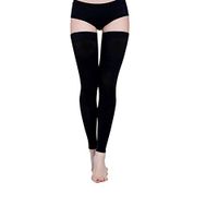 PPXGOGO Thigh High Compression Socks, Firm Support 20-30 mmHg Gradient Compression Stockings with Silicone Band. Treatment for Running, Edema, Varicose Veins, Pregnancy, Nursing.(Black,XL)