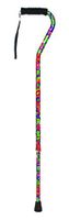 Essential Medical Supply Offset Cane with Rib Handle, Paradise Design