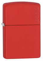 Zippo Logo Red Matte Pocket Lighter
