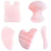 Jade Roller, 3 in 1 Massager Set Including Rose Quartz Roller and Gua Sha Scraping Tool, Facial Anti Aging Roller Massager