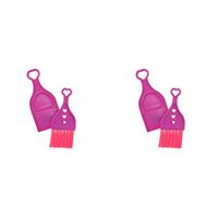 Pink Mini Dustpan with Brush - Set of 2