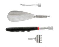 Telescopic Multi Back Scratcher Shoe Horn Magnetic Pick Up Tool 3-in-1 Set 25"