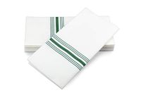 Simulinen Dinner Napkins - Decorative Napkins - Cloth Like & Disposable Green Bistro with Pocket - Elegant & Durable - Soft & Absorbent - Large 17"x17" - Packaged for Easy Storage - Box of 75
