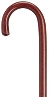 Walking Cane - Mahogany Round nose crook handle hospital cane, ash wood, 1" diameter shaft, 36" long w/rubber tip. Extra sturdy. Available in five colors.