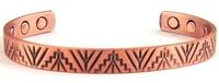 Roger Enterprises Copper Magnetic Bracelet Link Style 8" Chain Blue Stabilized Turquoise