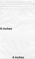BNY Corner 2 Mil 4x6 Clear Plastic Zip Lock Bags, 4" x 6" Reloc Bag - 1000 Counts