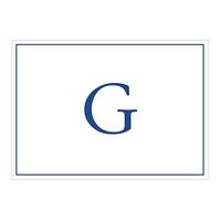 Caspari Navy Embossed Initials Boxed Note Cards in Letter G, 16 Cards & Envelopes