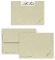 5X7 Blank Cards with A-7 Envelopes - Natural Parchment Look - 25 Sets by ThunderBolt Paper - Lighter & Darker Colors of Pulp - Invitations, Greeting, Thank Yous, Notes, Weddings - 65# Light Cover