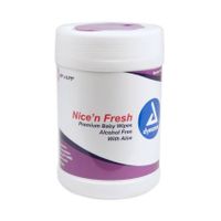 Dynarex 44253100 Baby Wipe Nicen Fresh 6 X 6.75 Inch Canister Aloe 1313 Box Of 12