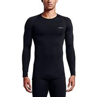Men's Long Sleeve Dry Compression Blouse Tops Men New Fitness Training Clothes Outdoor Sports T-Skirt (XXL, Black)