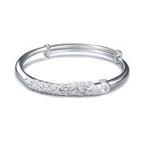 Master---Hand Sanding 999 Silver Peacock Bracelet