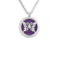 Cory Keyes 30mm Butterfly Essential Oil Diffuser Aromatherapy Stainless Steel Locket Necklace (Style4)