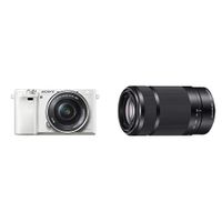 Sony Alpha a6000 Mirrorless Digital Camera with 16-50 mm Lens, 24 MP (White) and Sony E 55-210mm F4.5-6.3 Lens for Sony E-Mount Cameras (Black)