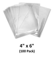 100ct Clear Flat Cello/Cellophane Treat Bags | Size: 4" x 6" | Thickness : 1.4 mils | CPP Plastic Bags Sealable by Any Bag Heat Sealer for Bakery Cookies Christmas Halloween Party Decorative Gift