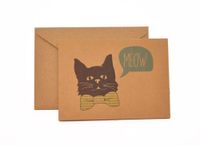 Stitched Bowtie Cat Stationery Note Card Set