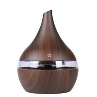 Essential Oil Diffuser 300ML 7 Color Night Lights Cool Mist Humidifier for Office Home Bedroom Living Room Study Yoga Spa Aromatherapy Diffuser Wood Grain Humidifier (Humidifier-1)