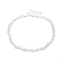Tigivemen Shell Choker Necklaces for Women,Metal Transparent White Turquoise Multilayer Necklace Ladies Jewelry