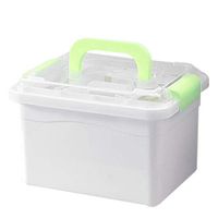WOLFBUSH Multi-Functional Storage Box Portable Medicine Box Travel Medical Box with Handle Family First Aid Kit, 30×20×19.5cm (Green)
