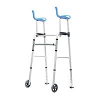 Walker Two-Wheeled Walker Assists The Elderly Walking Support Frame Foldable Lightweight Walker FANJIANI (Color : A)