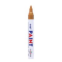 Sdoveb 1PC Marker Pens Paint Colors Marker Pen Fine Paint Oil Based Waterproof Art Pen with Box (Gold)