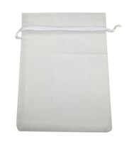 SUNGULF 50pcs Organza Pouch Bag Drawstring 5"x7" 13x18cm Strong Gift Candy B6ag Jewelry Party Wedding Favor (White)
