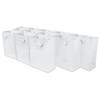 10x5x13" 12 Pcs. Large White Paper Gift Bags with Handles, Party Favor Bags for Birthday Parties, Weddings, Holidays and All Occasions