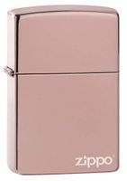 Zippo High Polish Rose Gold Zippo Logo Pocket Lighter, Model:49190ZL