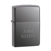 Personalized Genuine Zippo Black Ice Lighter - 2Lines