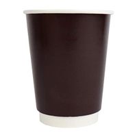 12 oz Disposable Paper Coffee Cups - Double Wall Brown Hot Paper Cups - Extremely - Hot Cup Factory - 500 Count