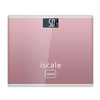 lightclub Power On/Off Battery Operated Back Up Mini Electronic Digital Weight Scale Tempered Glass LED Display Body Fat Scale Weight Scale Body Analyser Rose Red