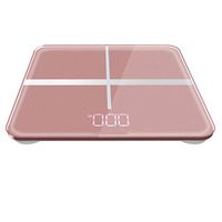 YUN HAI Square Digital Body Weight Bathroom Scale Support 396Ibs/180kg, Tempered Glass, LCD Display, High Precision Measurements (Color : Pink)